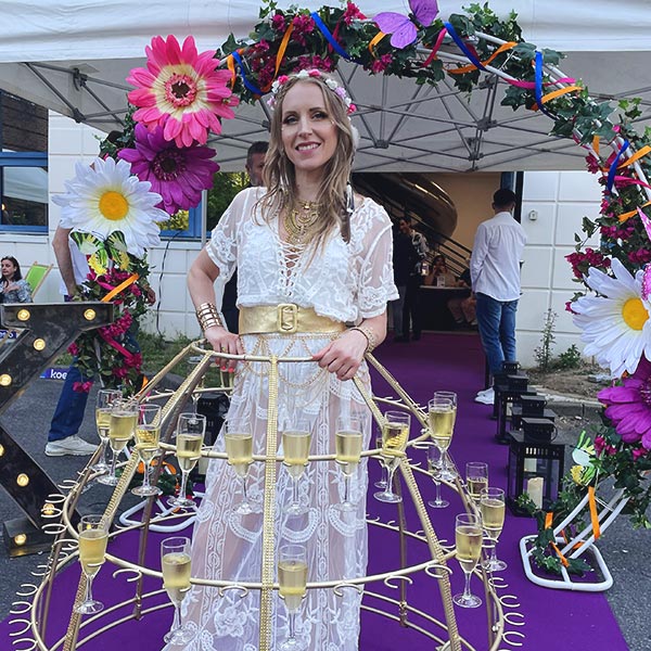 Robe champagne Ibiza Coachella